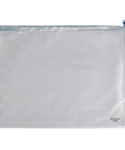 Reißverschlusstaschen – transparent/blau, A3, 445 x 320 mm