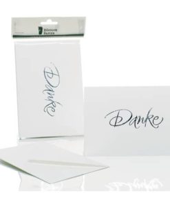 Briefkarte Danke – B6 HD, 5 Karten/5 Umschläge, weiß