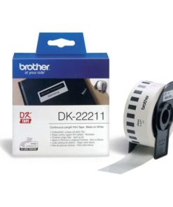 DK-Endlosetiketten Film – 29 mm x 15,24 m, schwarz auf weiß