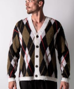 DRYKORN Cardigan NADIR Rauten Caro black white 425106