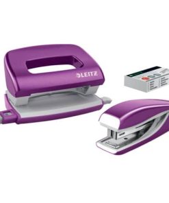 5561 Set Mini Locher Heftgerät NeXXt WOW – violett metallic