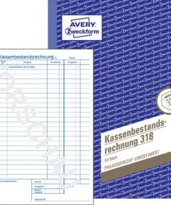 318 Kassenbestandsrechnung, DIN A5, vorgelocht, 50 Blatt, weiß