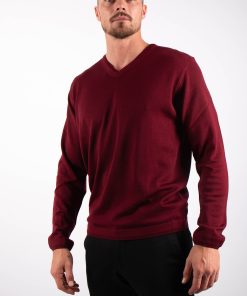 TOM RIPLEY FREDDIE V Neck Pullover barolo dunkel rot 359 T1005