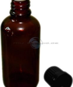 Braunglasflasche 50ml mit Giesring und Verschluss