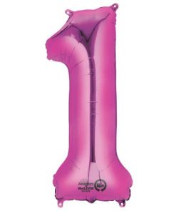 Folienballon Zahl 1 – rosa