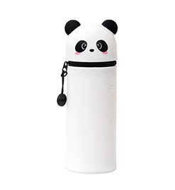 2-in-1 Federmäppchen Panda  aus weichem Silikon