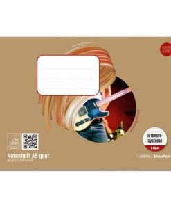 Notenheft – A5 quer, 8 Blatt, 80 g/qm, 6 Notensysteme
