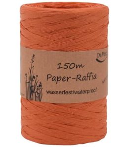 Bast Raffia – 7 mm x 150 m, orange matt