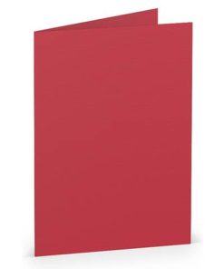 Briefkarte Paperado – A7, 220 g/qm, doppelt, hoch, rot gerippt