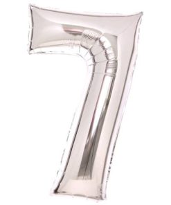 Folienballon XL Zahl 7 – 63 cm, silber