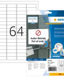4201 Sichtreiteretiketten A4 weiß 45,7×16,9 mm Movables/ablösbar Papier matt 1600 St.