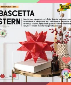 Bascetta Stern – rot, transparent, Ø 20 cm