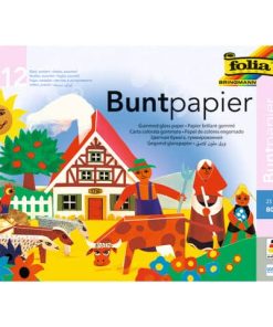 Buntpapier Hefte, gummiert, 23x25cm, 12 Blatt, 12-farbig