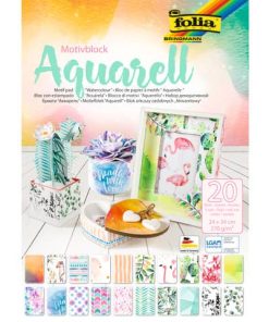 Bastelblock Aquarell Motivkarton – 24 x 34 cm, 20 Blatt sortiert