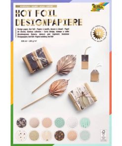Bastelblock Design Hot foil – 12 Blatt, sortiert
