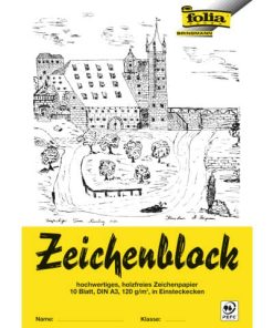 Zeichenblock mit Leinenecken 120g/qm, DIN A3, 10 Blatt
