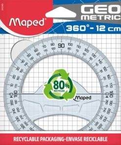Vollkreis-Winkelmesser Geometric Green, 360 Grad, Kunststoff, transparent