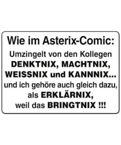 Blechpostkarte Asterix Comic
