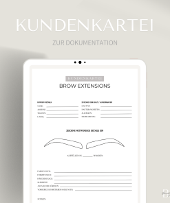Kundenkartei für Brow Extensions