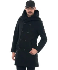 Mantel „Milad“ Black, recycelte Wolle