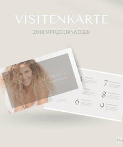 Visitenkarten-Pflegehinweis für die Dauerwelle