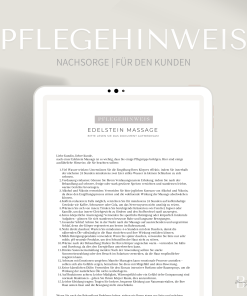 Pflegehinweis für die Edelstein Massage Behandlung