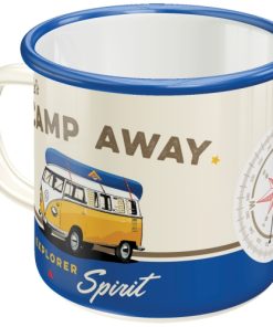 Emaille-Becher VW-Bulli Let`s Camp Away