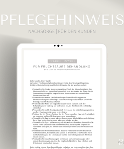 Pflegehinweis für die Fruchtsäure Behandlung