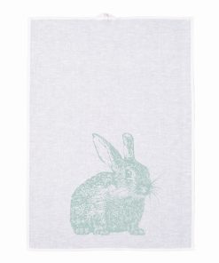 Geschirrtuch Wildkaninchen Minzgrau FROHSTOFF