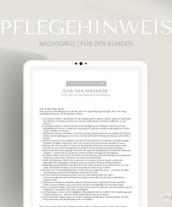 Pflegehinweis für die Gua Sha Massage Behandlung
