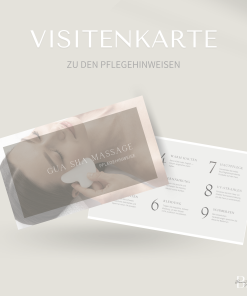 Visitenkarten-Pflegehinweis für die Gua Sha Massage