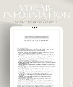 Vorabinformationen Honig Detox Massage
