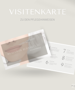 Visitenkarten-Pflegehinweis für Hyaluron