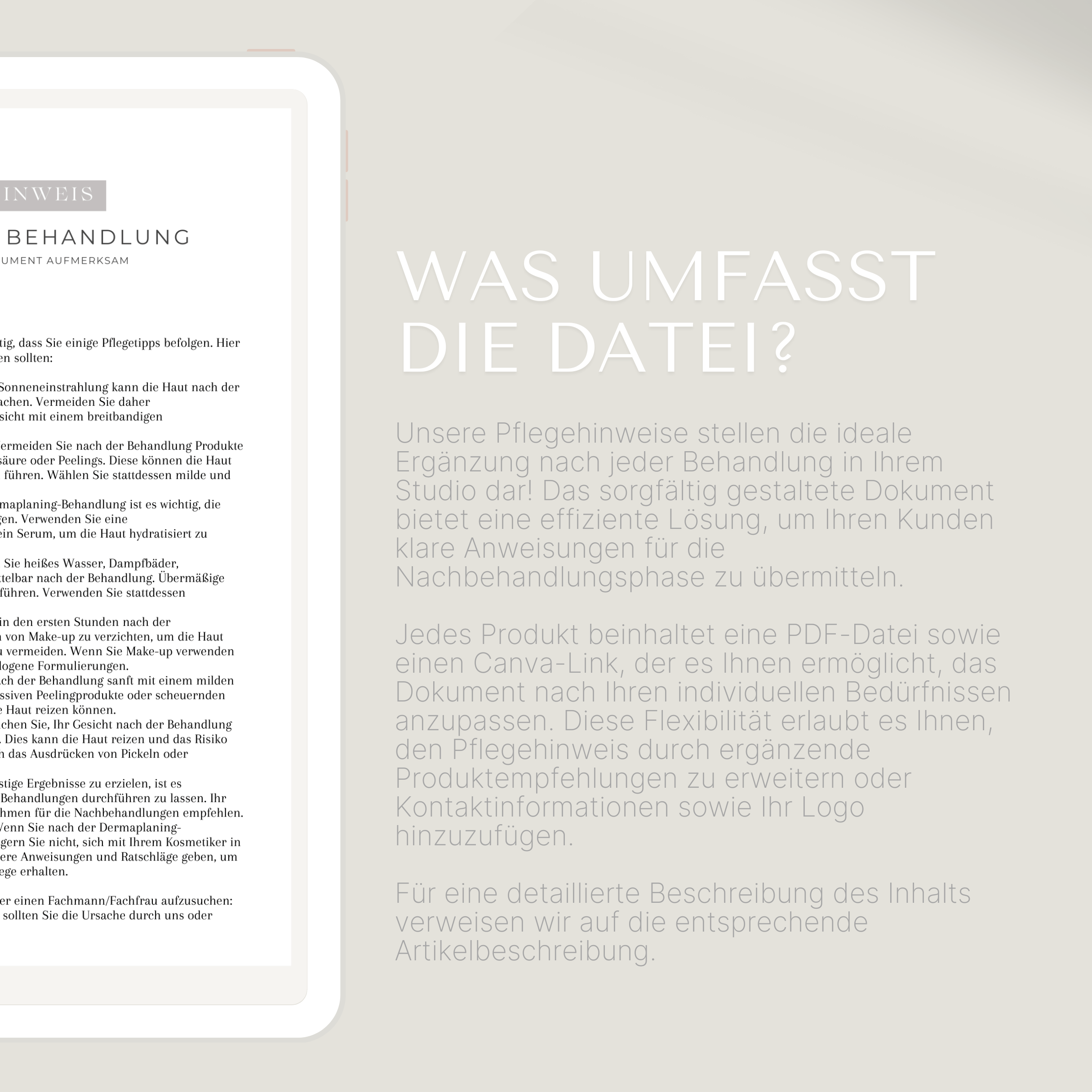 Pflegehinweis für die Mezotix Behandlung – Bild 4