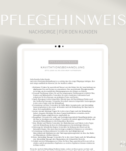 Pflegehinweis für die Kavitationsbehandlung