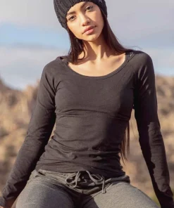 Longsleeve „Simplicity Tee“ Black, Bambus