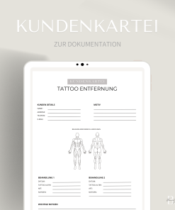 Kundenkartei für die Tattooentfernung Behandlung