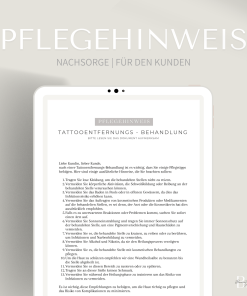 Pflegehinweis für die Tattooentfernung