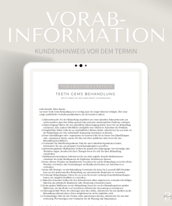 Vorabinformationen für die Zahnschmuck Behandlung