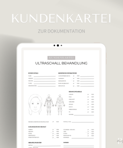 Kundenkartei für Ultraschallbehandlungen