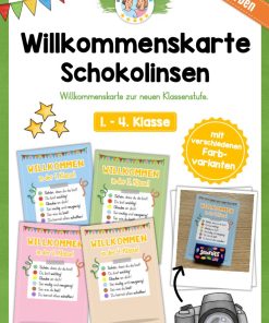 Willkommenskarte Schulstart: Schokolinsen (Vorlage) [Digital]