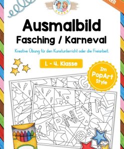 Ausmalbild PopArt: Fasching/Karneval [Digital]