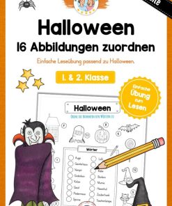 16 Abbildungen zu Halloween zuordnen [Digital]