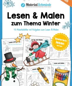 15 Arbeitsblätter zum Lesen & Malen im Winter [Digital]