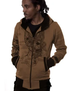 Kapuzenjacke „Samurai Cat“ moka