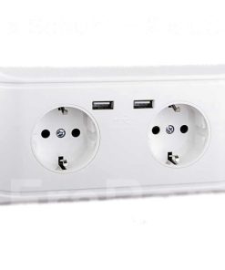 Doppel-Einbausteckdose mit 2 x USB und 2 x Schuko 230V